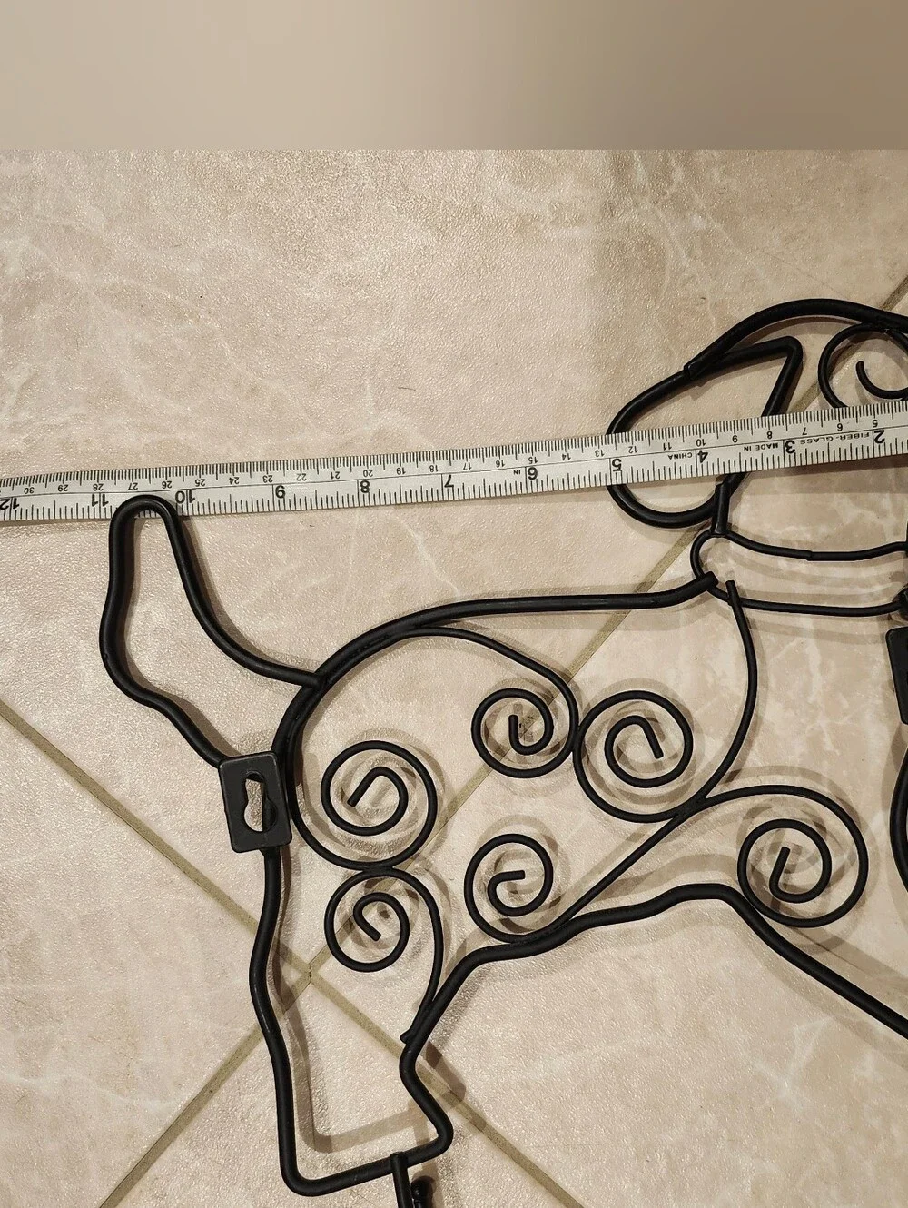 Vintage IKEA Squggly black puppy Leash/Coat/Hat Rack Keyhole home decor